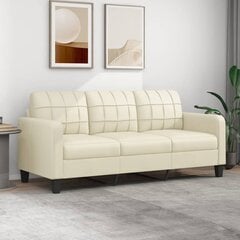 Trīsvietīgs dīvāns vidaXL, 180 cm, krēmkrāsas цена и информация | Диваны | 220.lv