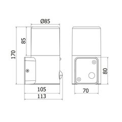 Садовый светильник CORTA-AU PIR, E27, 25Вт, IP44, графит, OS-COR0UAP-30, GTV цена и информация | Уличное освещение | 220.lv