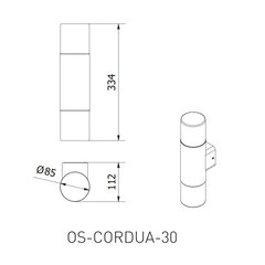 Бра для наружного освещения CORTA, 2xE27, 2xMAX.25W, IP44, Антрацит,GTV цена и информация | Уличное освещение | 220.lv