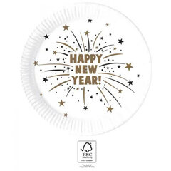 Одноразовые бумажные тарелки "С Новым годом" 23 см, 8 шт. цена и информация | Праздничная одноразовая посуда | 220.lv