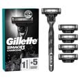 Skuvekļu galviņas Gillette Mach3 Charcoal 5 gab. + skuveklis