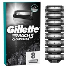 Skuvekļa rezerves asmeņi vīriešiem Gillette Mach3 Charcoal, 8 gab. cena un informācija | Skūšanās piederumi, kosmētika | 220.lv