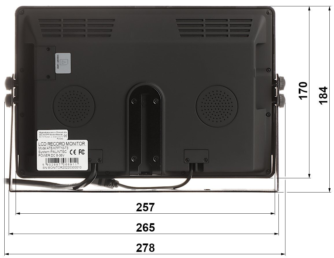 Mobilais reģistrators ar monitoru ATE-NTFT10-T3 4 KANĀLI 10 " AUTONE cena un informācija | Auto video reģistratori | 220.lv