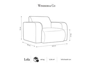 Krēsls Windsor & Co Lola, pelēks cena un informācija | Atpūtas krēsli | 220.lv
