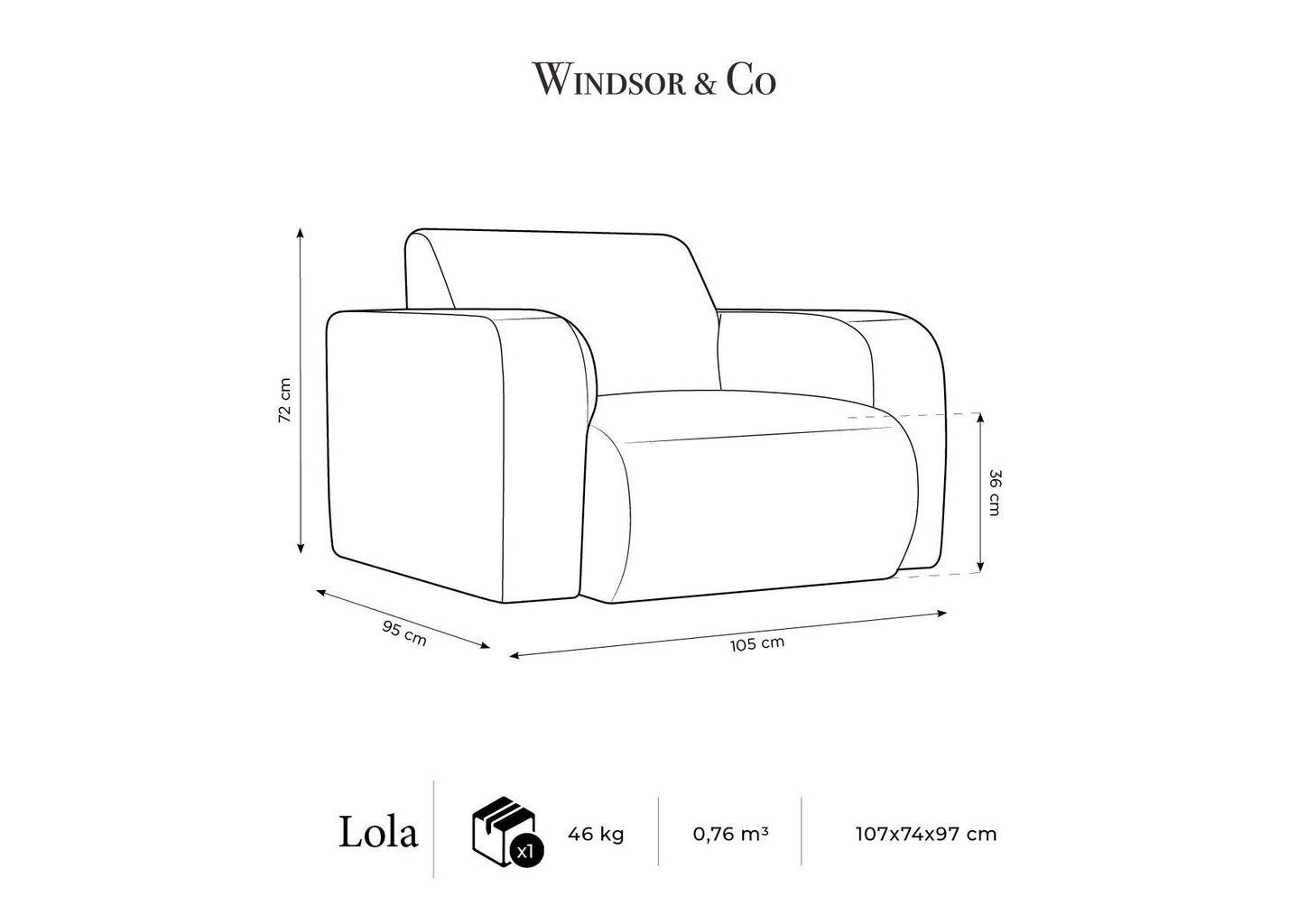 Krēsls Windsor & Co Lola, pelēks цена и информация | Atpūtas krēsli | 220.lv