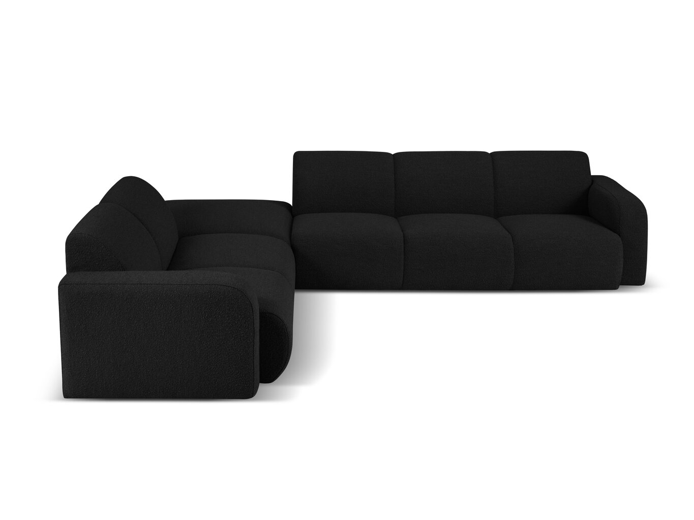 Sešvietīgs kreisās puses dīvāns Windsor & Co Lola, 315x250x72 cm, melns cena un informācija | Stūra dīvāni | 220.lv