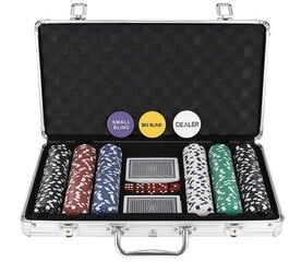 Покерный набор в кейсе, 300 фишек цена и информация | Азартные игры | 220.lv