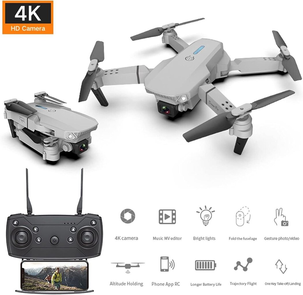 Drons 4K HD E88 PRO WIFI цена и информация | Droni | 220.lv