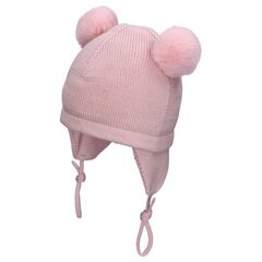 Шапка-шлем TuTu из мериносовой шерсти, розовая цена и информация | Шапки, перчатки, шарфики для новорожденных | 220.lv