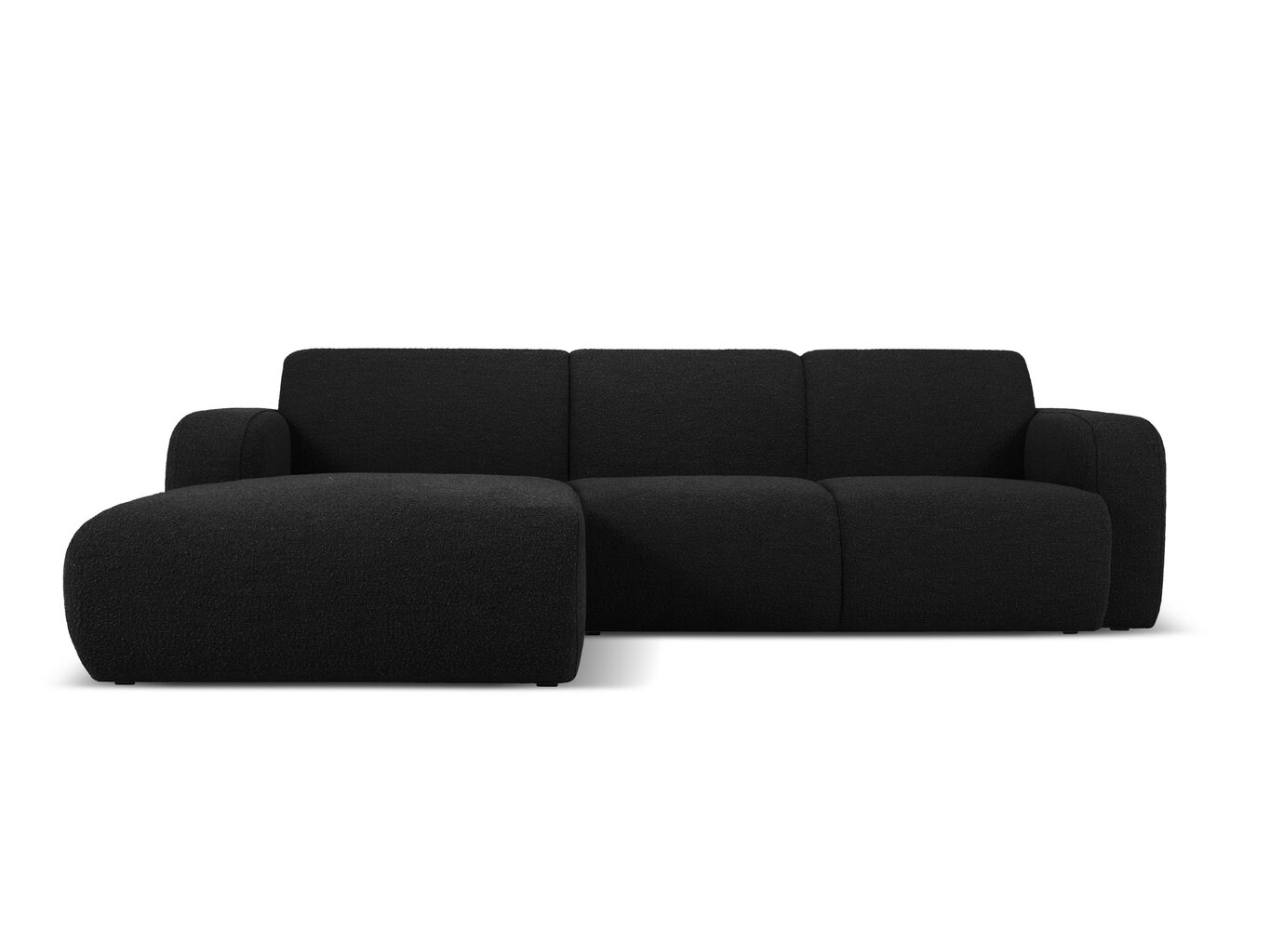 Četrvietīgs kreisās puses dīvāns Windsor & Co Lola, 250x170x72 cm, melns cena un informācija | Stūra dīvāni | 220.lv