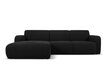 Četrvietīgs kreisās puses dīvāns Windsor & Co Lola, 250x170x72 cm, melns cena un informācija | Stūra dīvāni | 220.lv