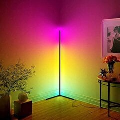 LED stūra stāvlampa ar tālvadības pulti 122 cm cena un informācija | Stāvlampas | 220.lv