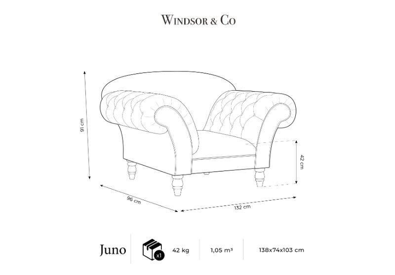 Atpūtas krēsls Windsor & Co Juno, 132x96x91 cm, sarkans/zelta цена и информация | Atpūtas krēsli | 220.lv