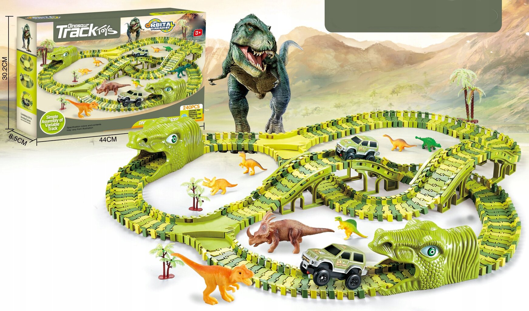 Dinozauru sacīkšu trase Doris cena un informācija | Rotaļlietas zēniem | 220.lv