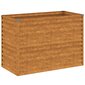 Augstā dārza puķu kaste, 479x100x69 cm, tērauds ar rūsas efektu cena un informācija | Balkona kastes | 220.lv