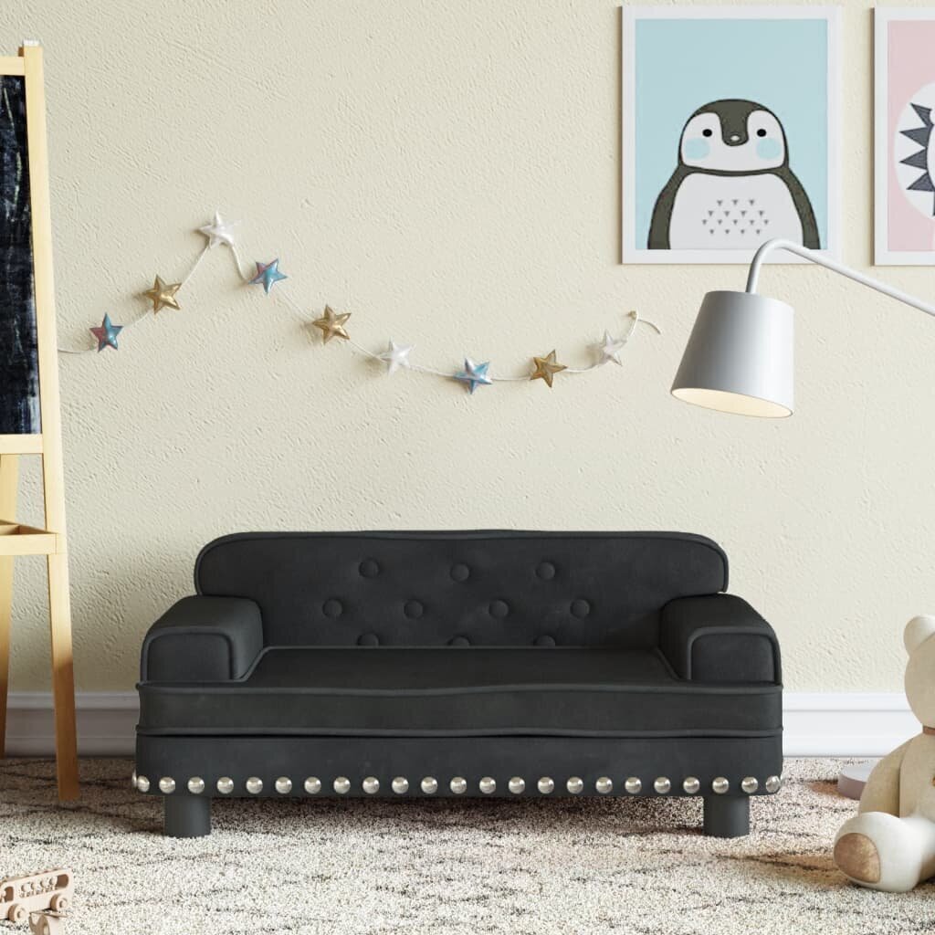 Izvelkams dīvāns ar atvilktnēm, melns, 90x200 cm, mākslīgā āda cena un informācija | Sēžammaisi, klubkrēsli, pufi bērniem | 220.lv