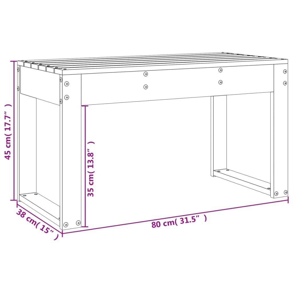 Dīvāngulta ar matraci, pelēkbrūns audums, 80x200 cm cena un informācija | Dārza soli | 220.lv