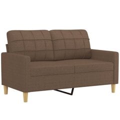 vidaXL divvietīgs dīvāns, brūns audums, 120 cm цена и информация | Диваны | 220.lv