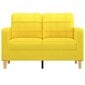 vidaXL divvietīgs dīvāns, gaiši dzeltens audums, 120 cm cena un informācija | Dīvāni | 220.lv