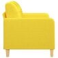 vidaXL divvietīgs dīvāns, gaiši dzeltens audums, 120 cm cena un informācija | Dīvāni | 220.lv