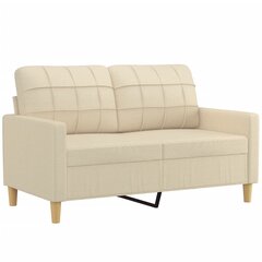 vidaXL divvietīgs dīvāns, krēmkrāsas audums, 120 cm цена и информация | Диваны | 220.lv
