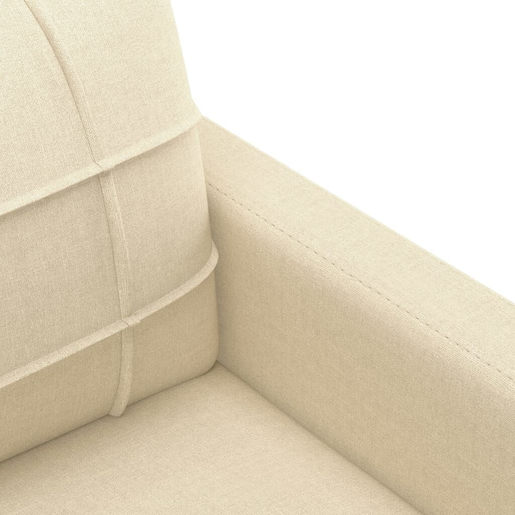 vidaXL divvietīgs dīvāns, krēmkrāsas audums, 120 cm cena un informācija | Dīvāni | 220.lv