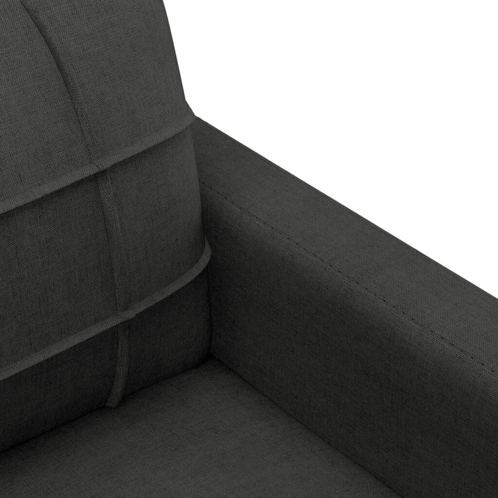 vidaXL divvietīgs dīvāns, melns audums, 120 cm cena un informācija | Dīvāni | 220.lv