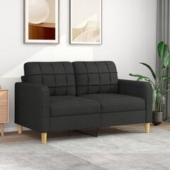 Divvietīgs dīvāns vidaXL, 140 cm, melna цена и информация | Диваны | 220.lv