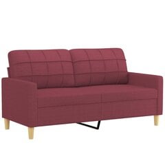 vidaXL divvietīgs dīvāns, vīnsarkans audums, 140 cm цена и информация | Диваны | 220.lv