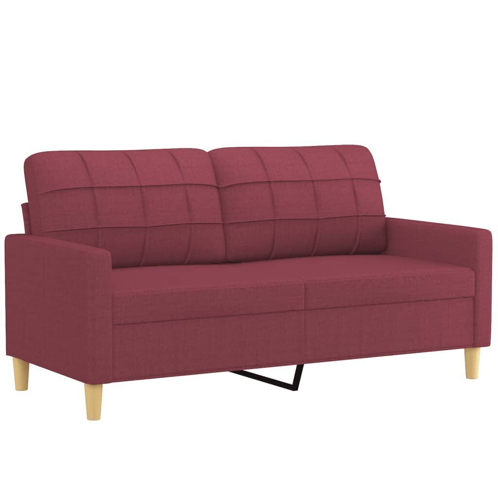 vidaXL divvietīgs dīvāns, vīnsarkans audums, 140 cm цена и информация | Dīvāni | 220.lv