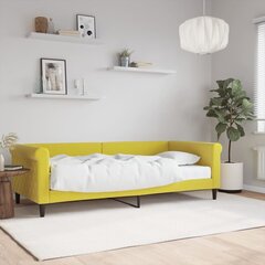vidaXL dīvāngulta ar matraci, dzeltens samts, 90x200 cm цена и информация | Кровати | 220.lv