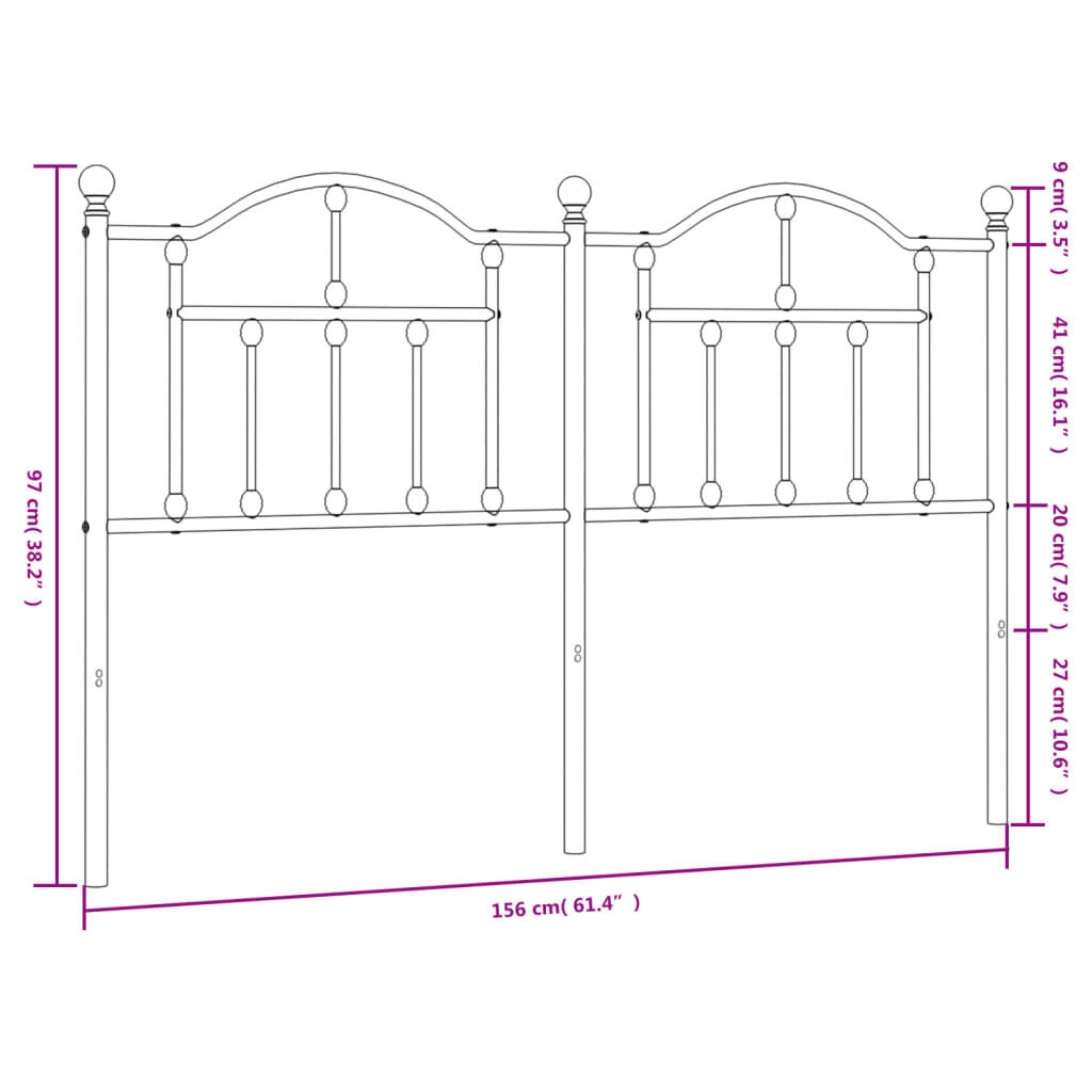 vidaXL gultas galvgalis, balts, 150 cm cena un informācija | Gultas | 220.lv