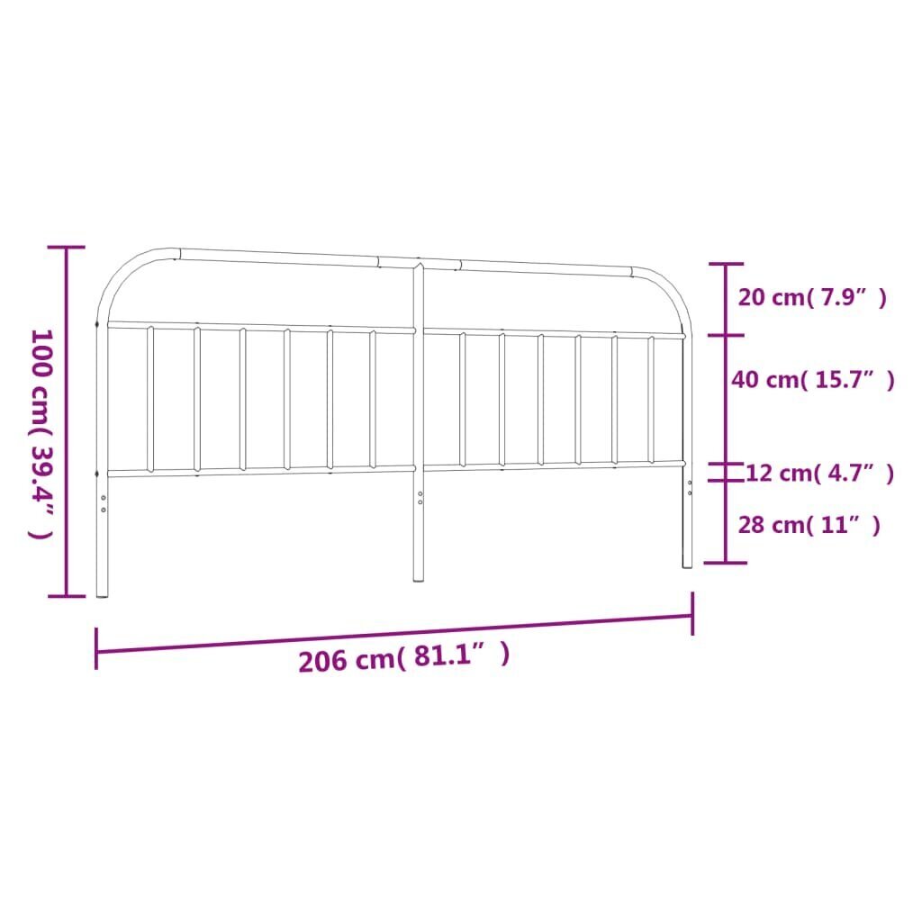 vidaXL gultas galvgalis, balts, 200 cm cena un informācija | Gultas | 220.lv