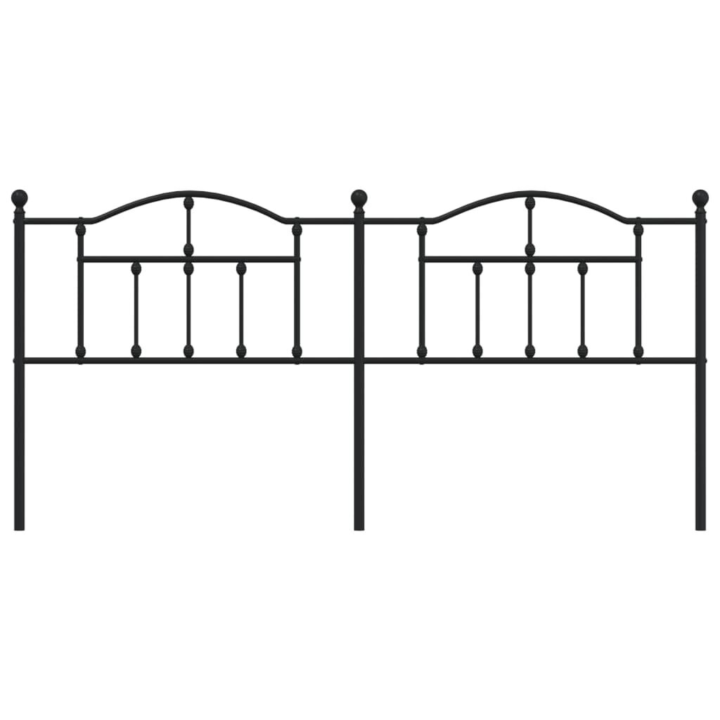 vidaXL gultas galvgalis, metāls, melns, 193 cm cena un informācija | Gultas | 220.lv