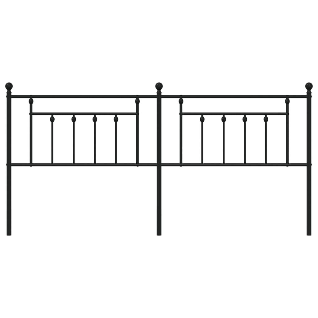 vidaXL gultas galvgalis, metāls, melns, 193 cm cena un informācija | Gultas | 220.lv
