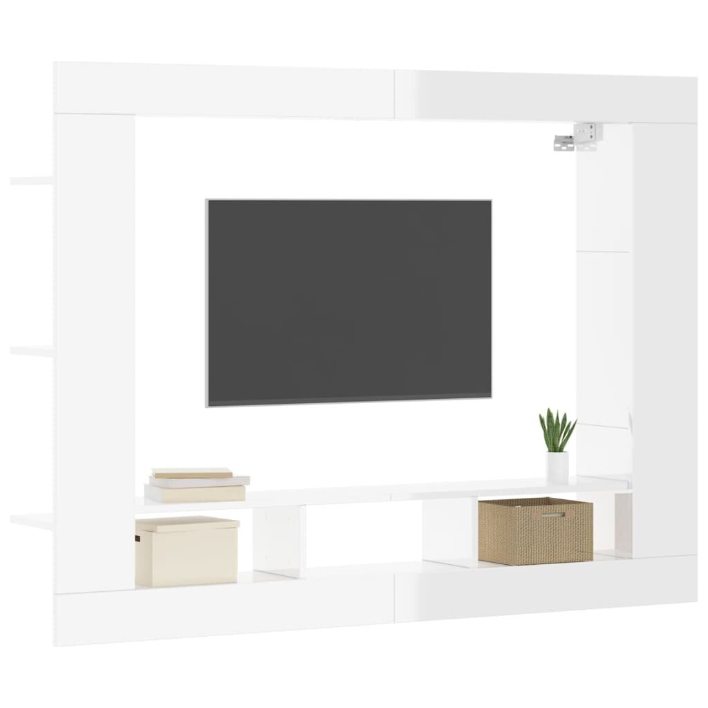 TV skapītis vidaXL, spīdīgi balts cena un informācija | TV galdiņi | 220.lv
