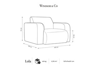 Krēsls Windsor & Co Lola, brūns цена и информация | Кресла в гостиную | 220.lv