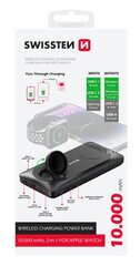 Зарядное устройство Swissten All In One Power Bank 3A / PD / QC 3.0 / Wireless 10Вт / USB / USB-C / 10000 мАч, черное цена и информация | Зарядные устройства Power bank | 220.lv