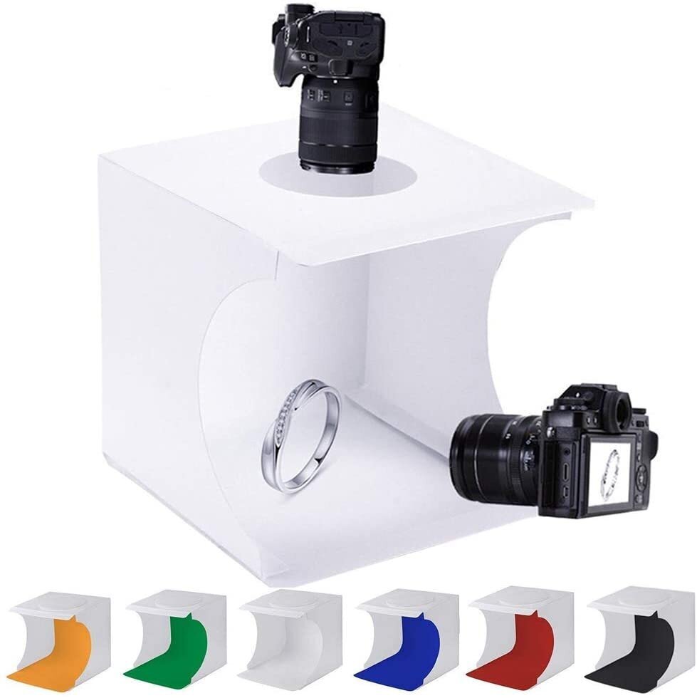 Salokāma foto gaismas kaste ar 2 LED sloksnēm, 6 fona krāsām, transportēšanas somu Electronics LM-003 cena un informācija | Apgaismojums fotografēšanai | 220.lv