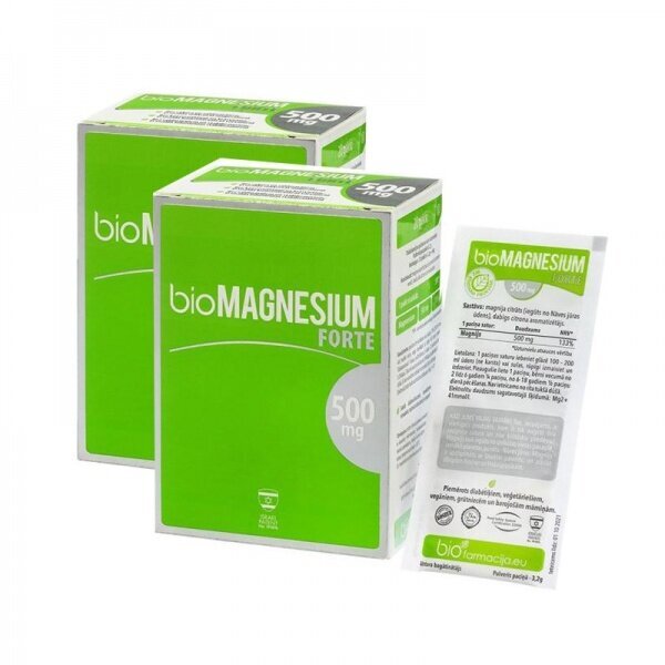 Uztura bagātinātājs BioMagnesium forte, 500mg, N20 1+1 цена и информация | Vitamīni, preparāti, uztura bagātinātāji labsajūtai | 220.lv