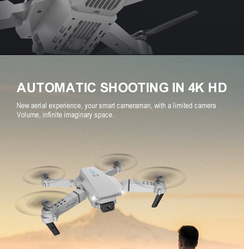 Drone E88 Pro 4k HD cena un informācija | Droni | 220.lv