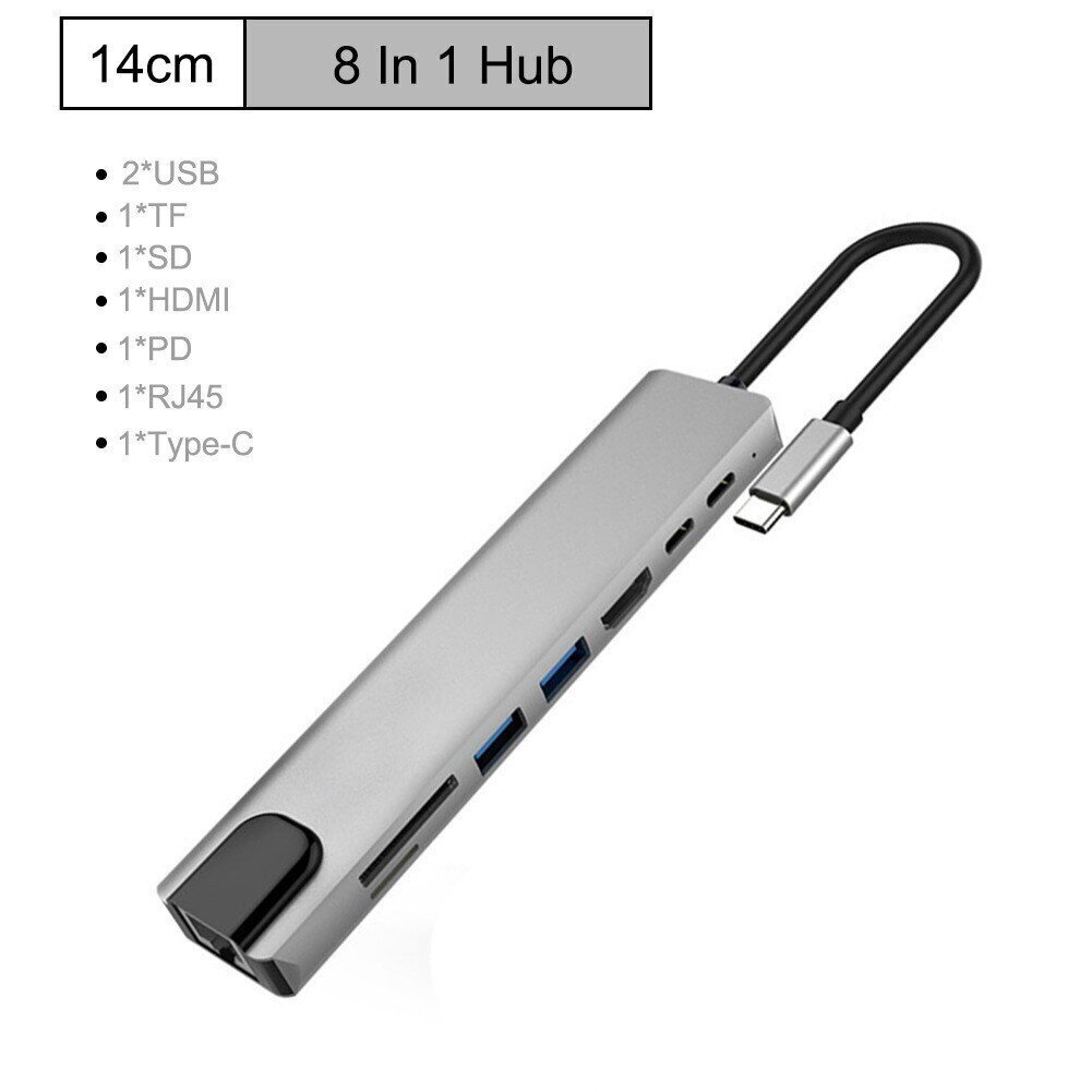 Splitter Hub 8in1 cena un informācija | Adapteri un USB centrmezgli | 220.lv