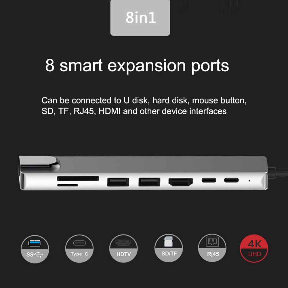 Splitter Hub 8in1 цена и информация | Adapteri un USB centrmezgli | 220.lv