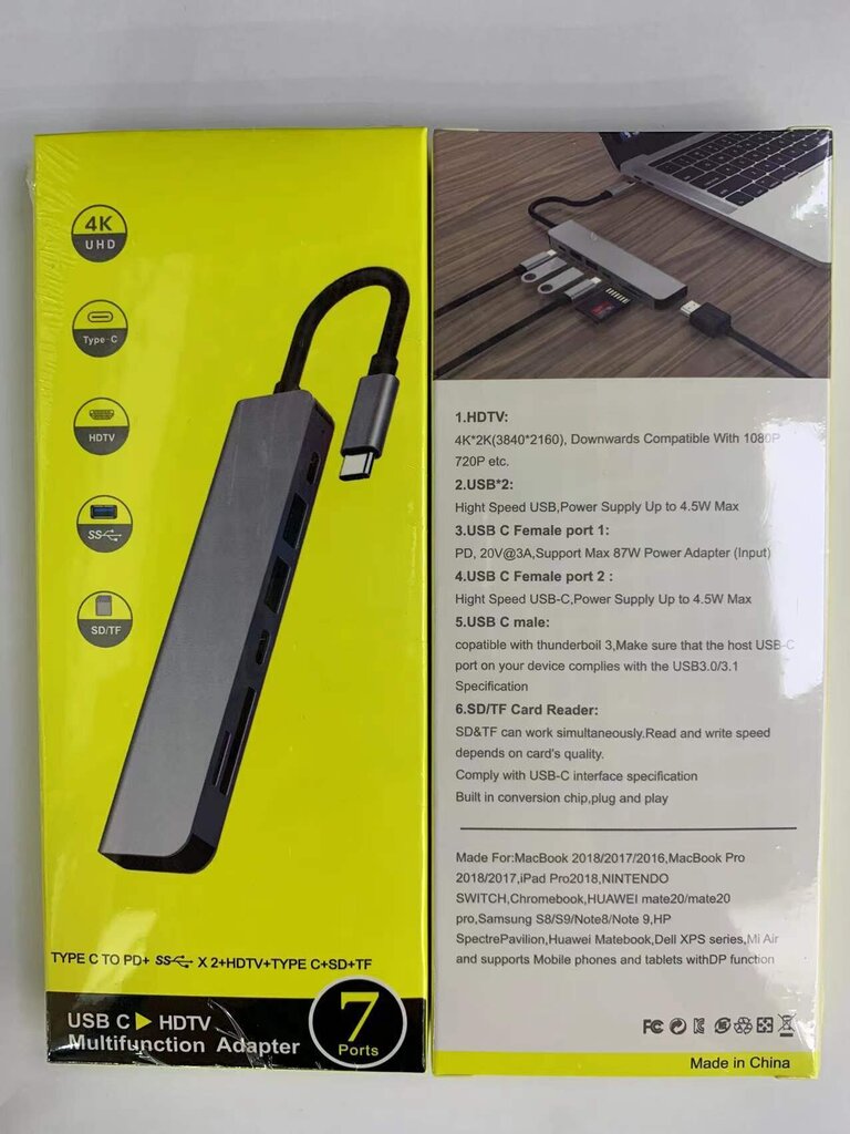 Splitter Hub 7in1 цена и информация | Adapteri un USB centrmezgli | 220.lv