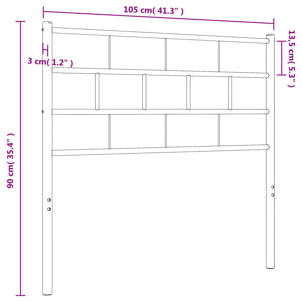 Gultas galvgalis vidaXL, 100 cm, balts cena un informācija | Gultas | 220.lv