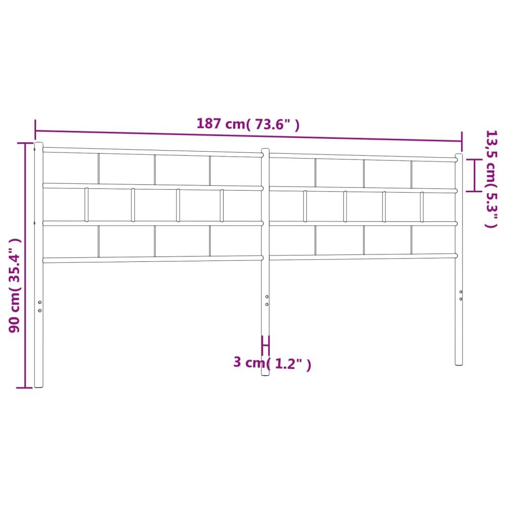 Gultas galvgalis vidaXL, 180 cm, balts cena un informācija | Gultas | 220.lv