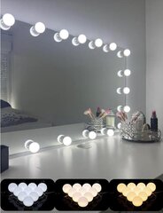 Grozāmas LED gaismas spogulim, 2 gab cena un informācija | Iebūvējamās lampas, LED paneļi | 220.lv