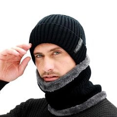 Комплект шапка и шарф S121, черный цена и информация | Мужские шарфы, шапки, перчатки | 220.lv