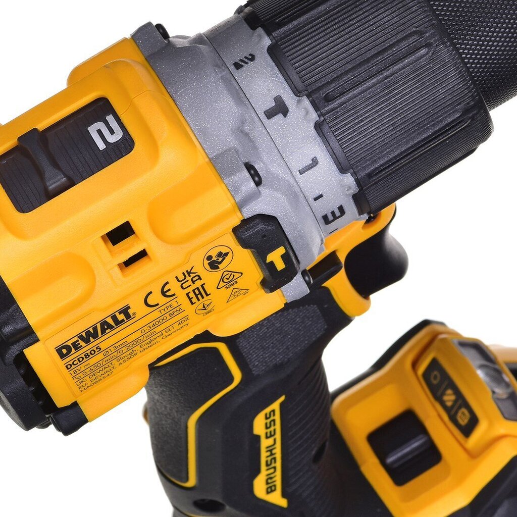 Аккумуляторная дрель DCD805P2T, бесщеточная, 18 В/5,0 Ач, DeWalt цена |  220.lv