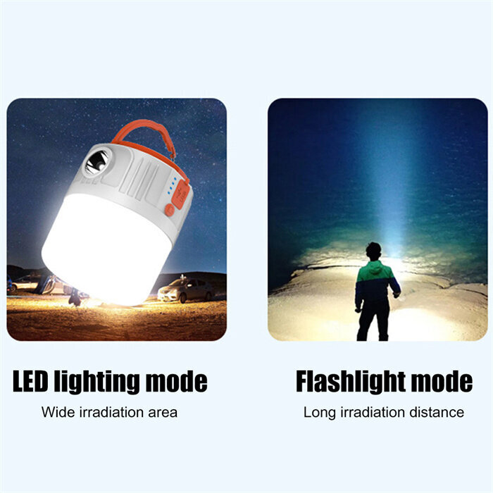 Āra, kempinga saules/USB uzlādes pārnēsama gaisma ar 6 gaismas režīmiem LIVMAN V66-1 цена и информация | Lukturi | 220.lv